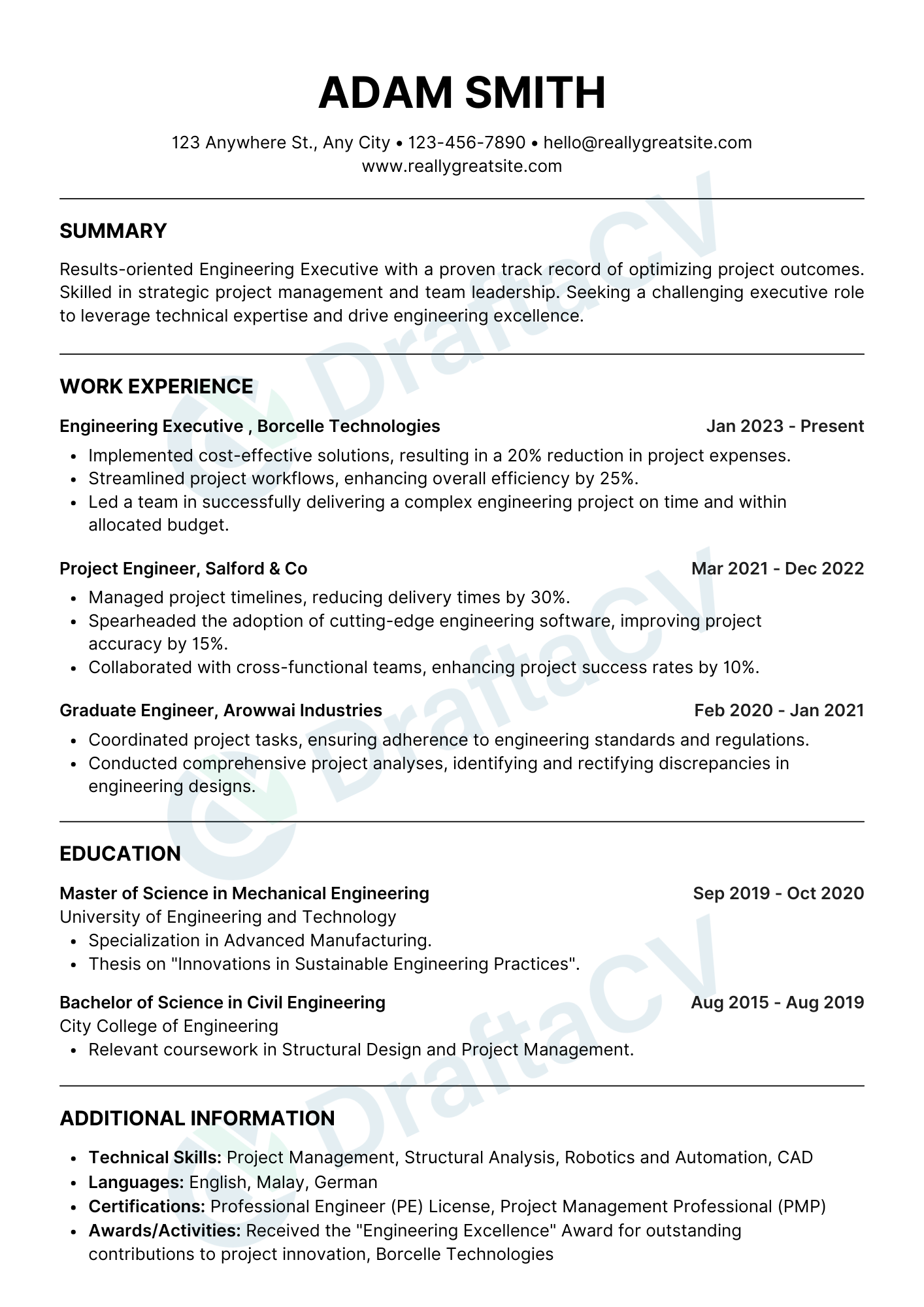 Resume Sample 3